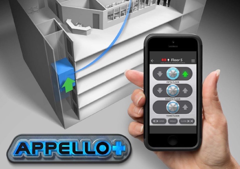 Mobile phone showing the application display of Appello Remove Elevator Control